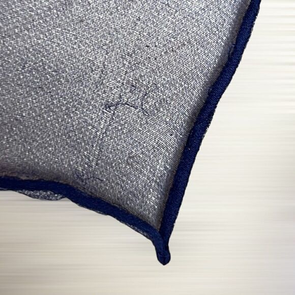 Silk Chiffon Blue with Floral Roses Print Lightweight scarf - Picture 12 of 13